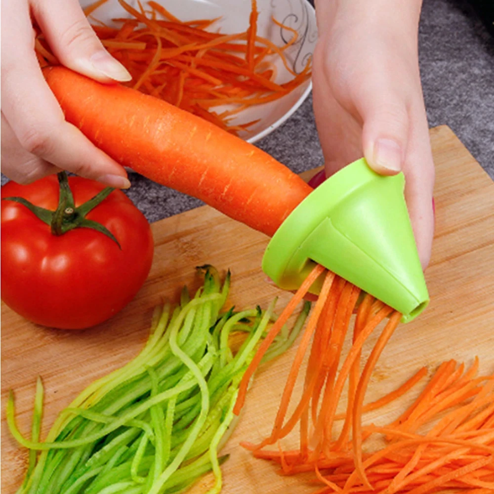 Vegetable Multifunction Spiral Shredder Peeler Manual Potato Carrot Radish Rotating Grater Kitchen Tool