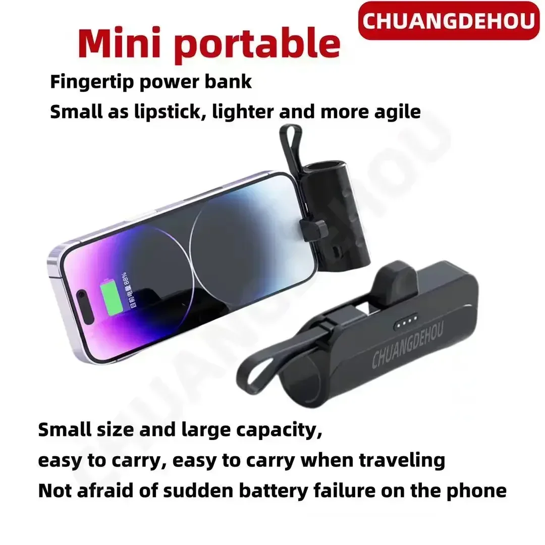 Mini Power Bank 10000mAh Fast Charging Large Capacity Fast Charging Mobile Power iPhone Type-C Emergency External Battery