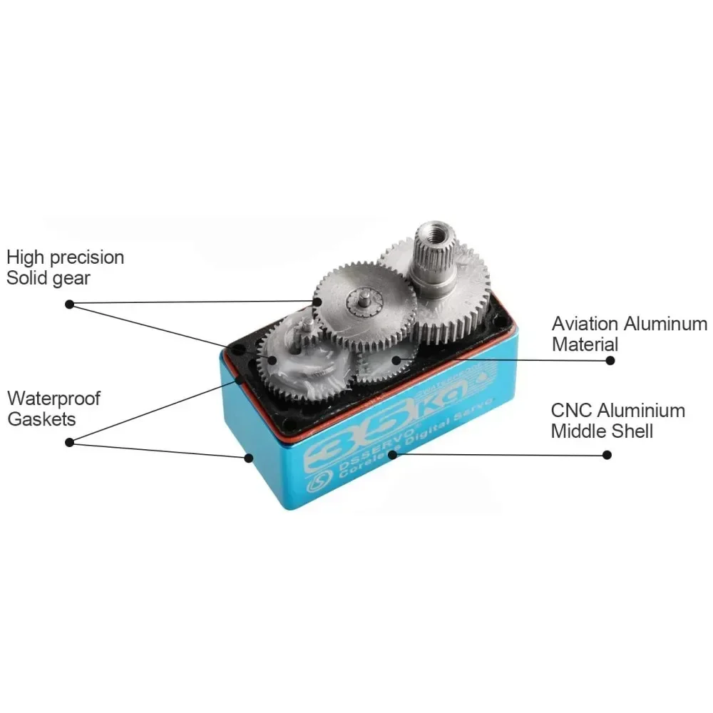 Servo motore coreless a coppia elevata 1X 35 kg Servo arduino servo con ingranaggi in metallo digitale e ingranaggi in acciaio inossidabile per robot fai da te, auto RC