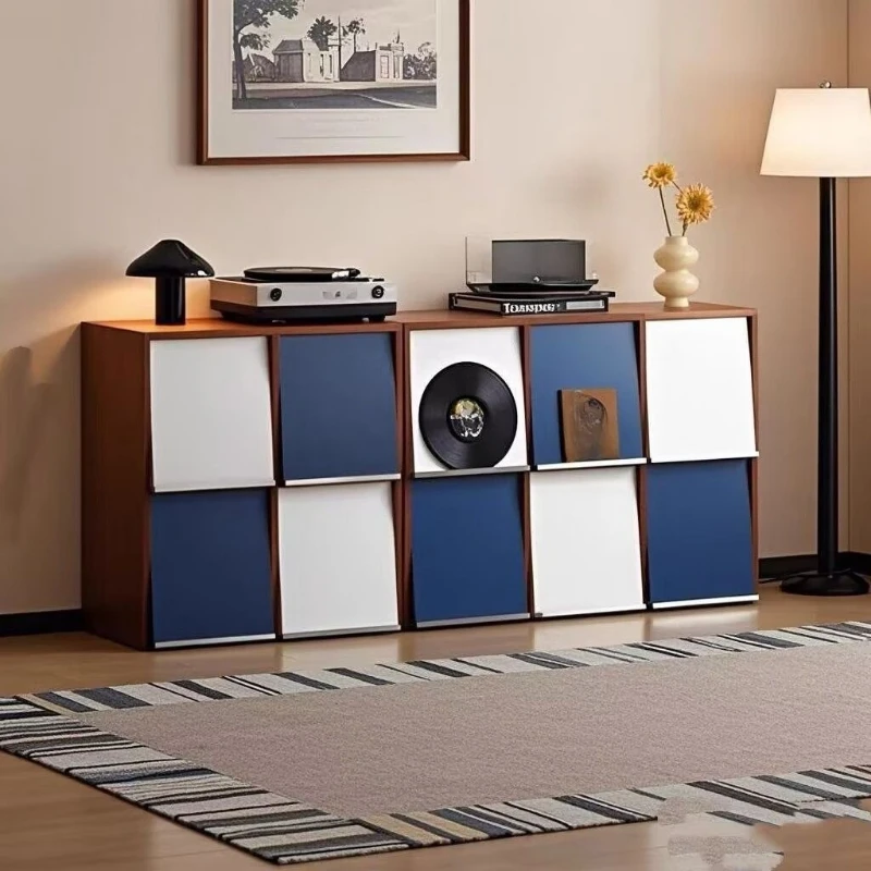 Solid wood dining side cabinet, living room storage cabinet, combination module cabinet, antique home