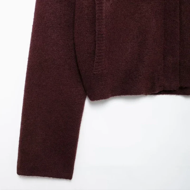 Giubbotti bomber con cerniera frontale rosso vino moda donna Vintage bavero collo maniche lunghe abiti da donna chic femminili