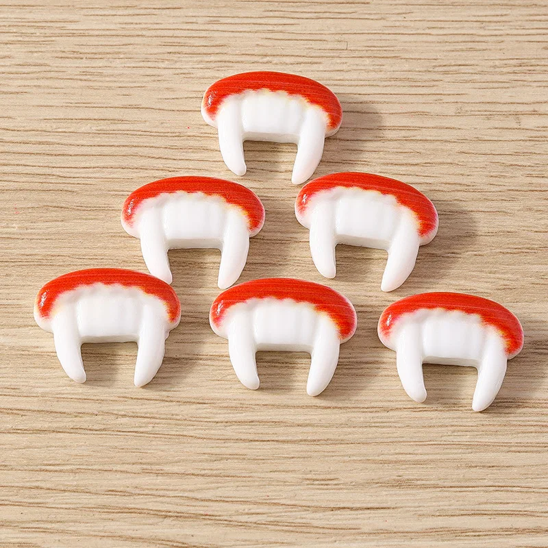 10 Pieces/Pack New Personalized Cartoon Halloween Resin Teeth Accessories DIY Vampire Teeth Accessories Without Punching Holes