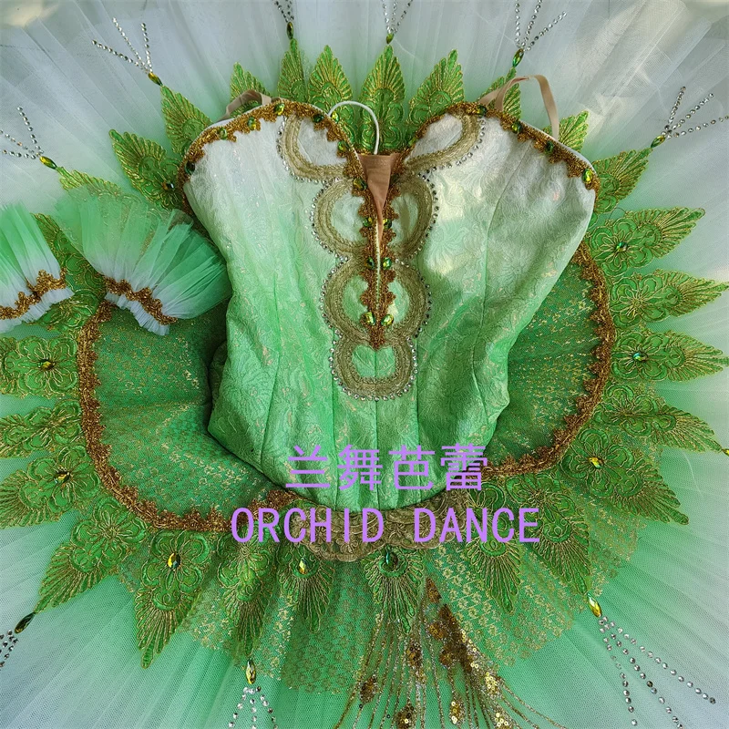 BT01377 high quality fashion beautiful Unique Design Kids Girls Children Women Adult Performance Wear green Ballet Tutu Costumes