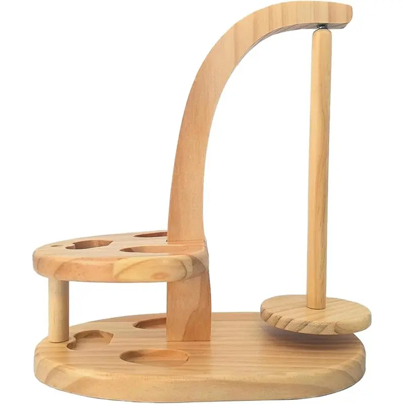 

A93Z Yarn Holder For Crocheting, Wooden Yarn Ball Holder, Yarn Spinner With Magnetic,Crochet Gift For Knitting Lovers