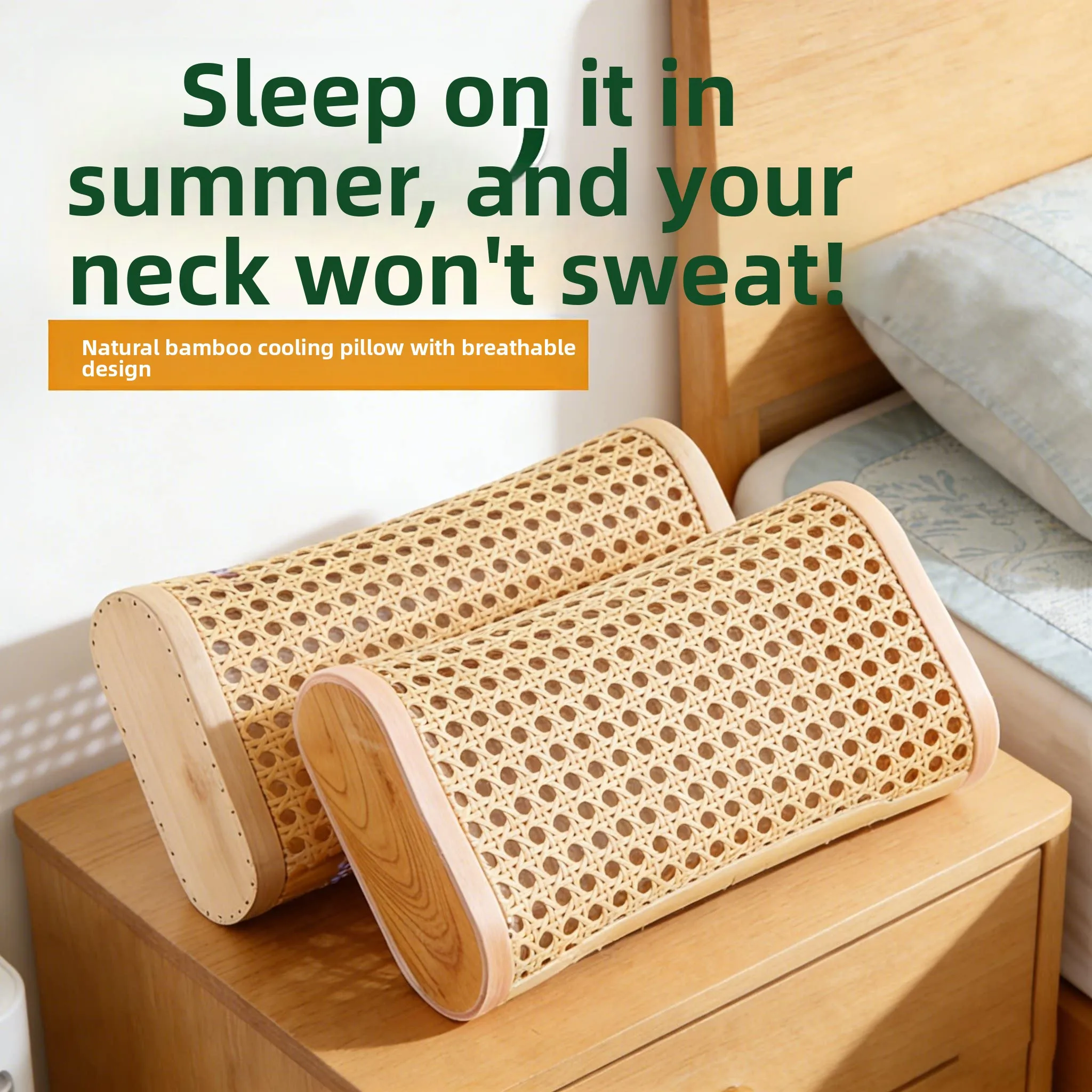

Cooling Bamboo Pillow Traditional Style Breathable Adult Pillow Hard Support Office Use 3D Cut Rectangular Single Person Bedding