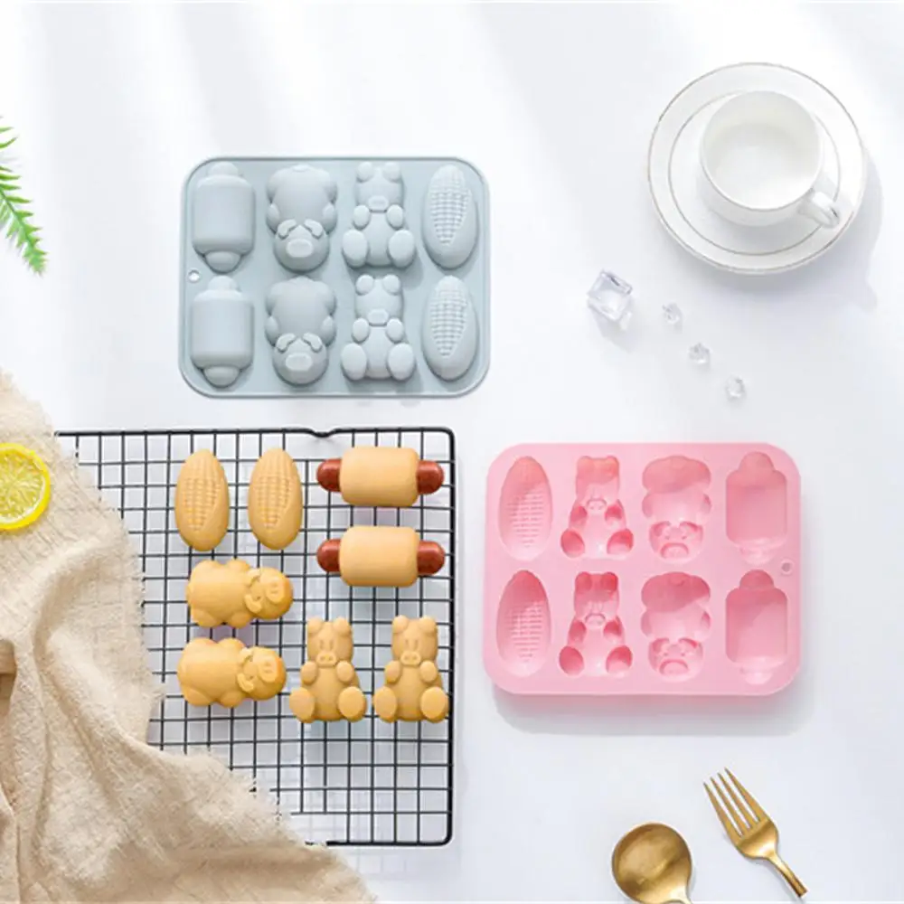 1/3/5PCS Animal Sandwich Silicone Mold Unique Design Baking Tools Hot Dog Silicone Mold Hot Dog Sandwich Mold Baking Mold Corn