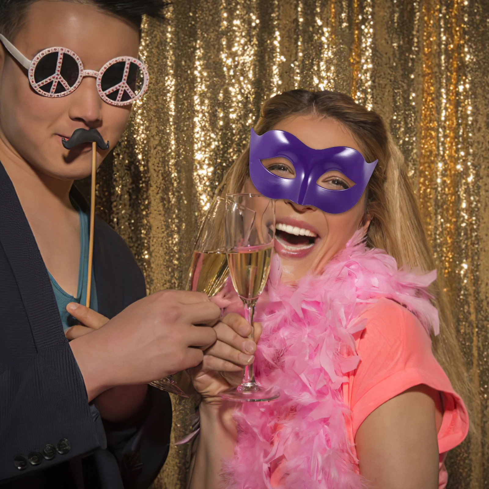 

Half Face Ball Party Accessory Durable Material Easy Men Ball Mask to Wear Party Accessory Match Clothes Eye Cover