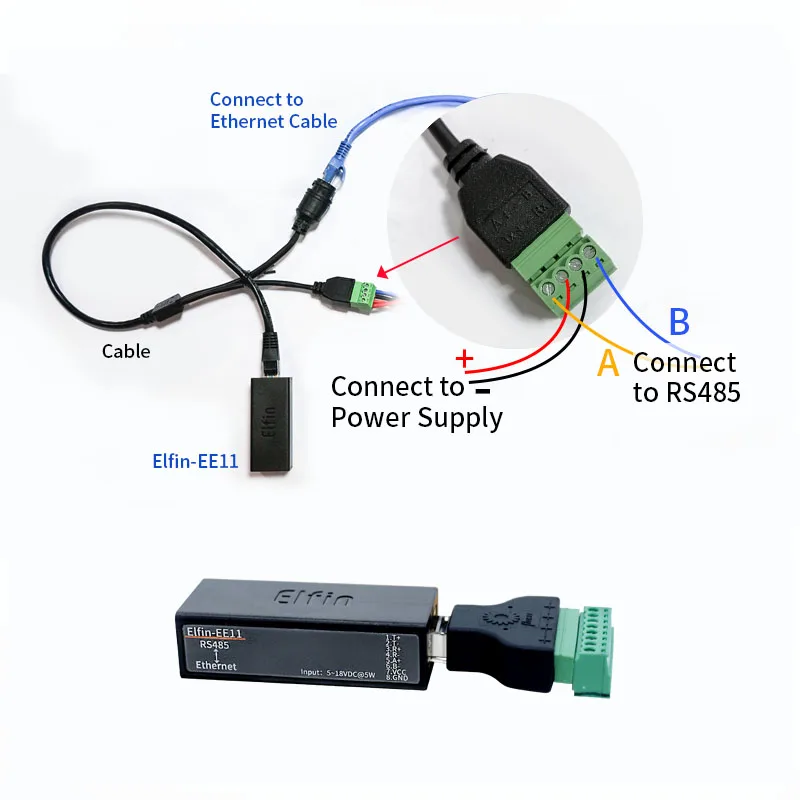 Dispositivo da ethernet a rs485 modulo Server IOT da RS485 a Ethernet Elfin-EE11 Elfin-EE11A supporto TCP/IP Telnet protocollo Modbus TCP