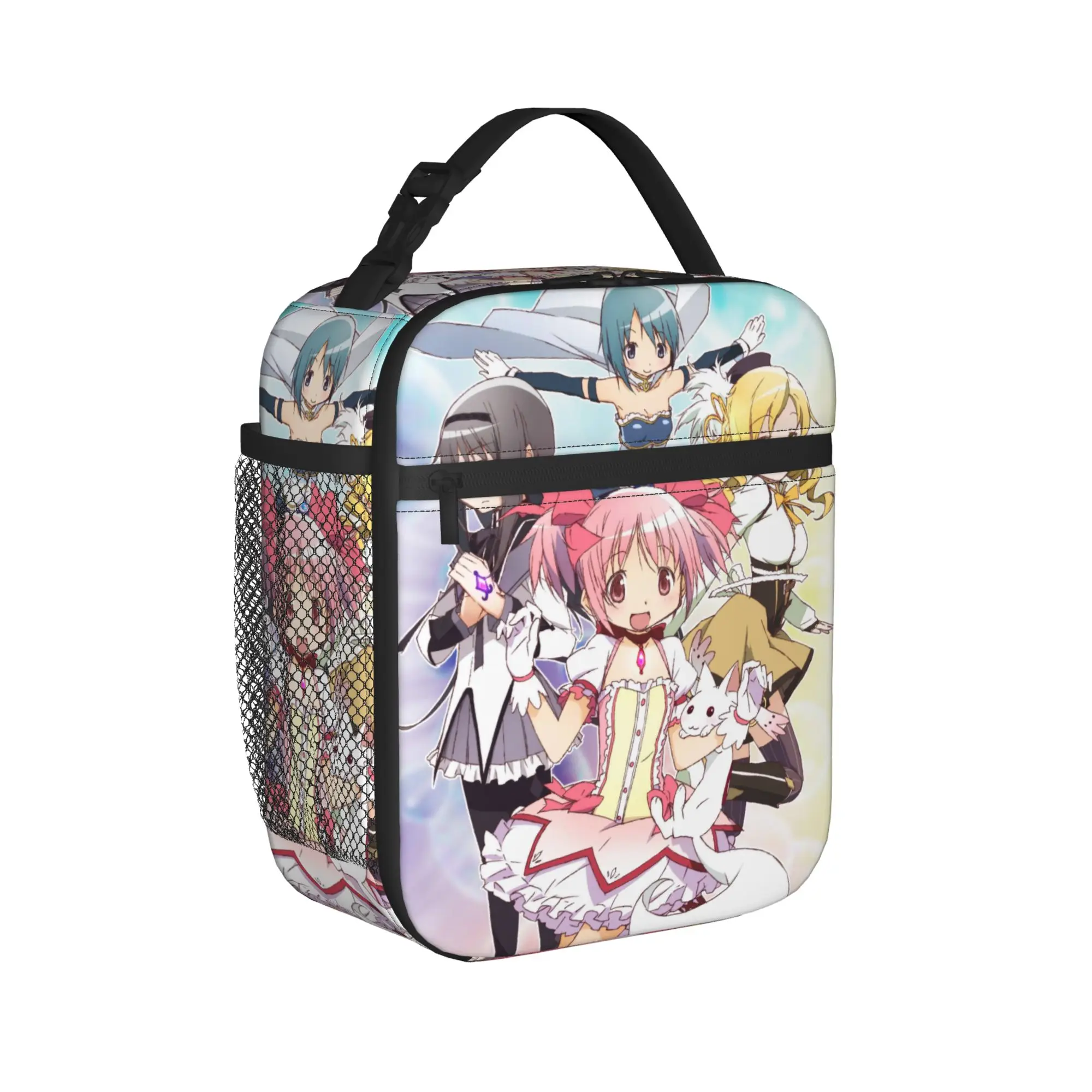 Puella Magi Madoka Magica Anime Thermal Insulated Lunch Bags  Reusable Food Bag Thermal Cooler Food Box