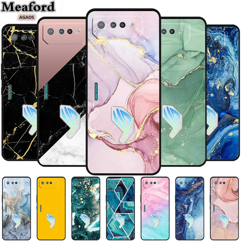 For Asus ROG Phone 7 Case Marble Protector Silicone Soft Phone Back Cover for Asus ROG Phone7 Fundas Shockproof Cartoon New Capa