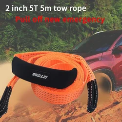 Polyester Recovery Strap 5 Tons Capacity Emergency Off Road Towing Rope Car Road Recovery Tow Strap Towing Accessory for Car