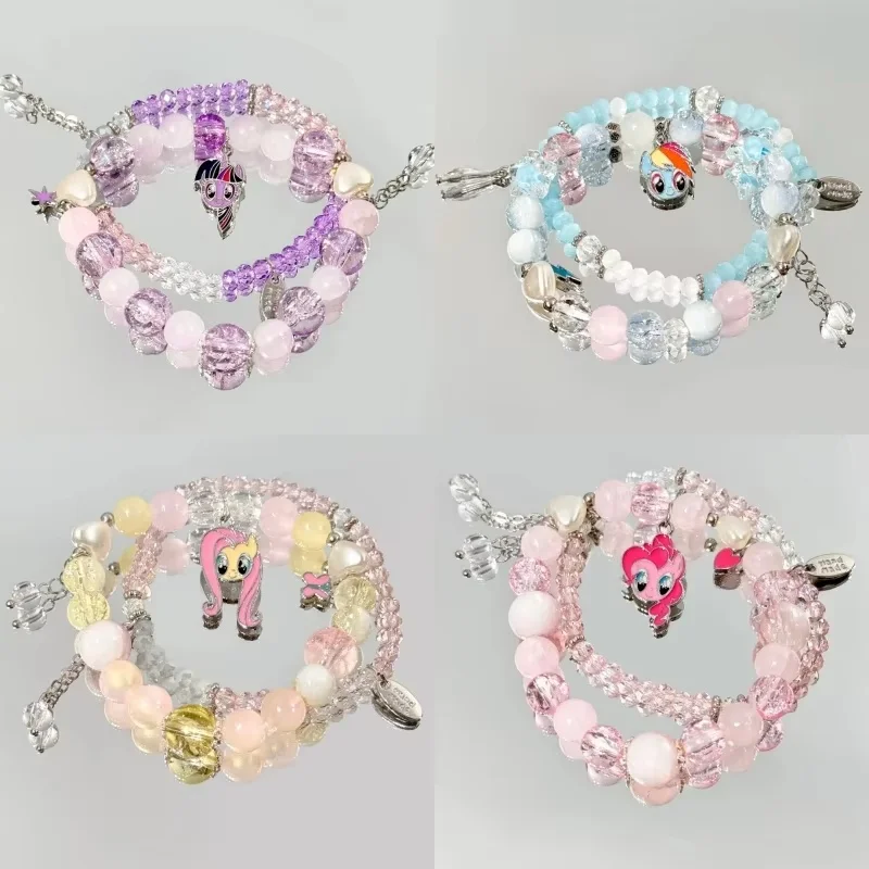 2024 Kawaii Miniso My Little Pony Bracelet Anime Cute Cartoon Bracelet Decorative Jewelry Bead Bead Chain Birthday Girls Gifts