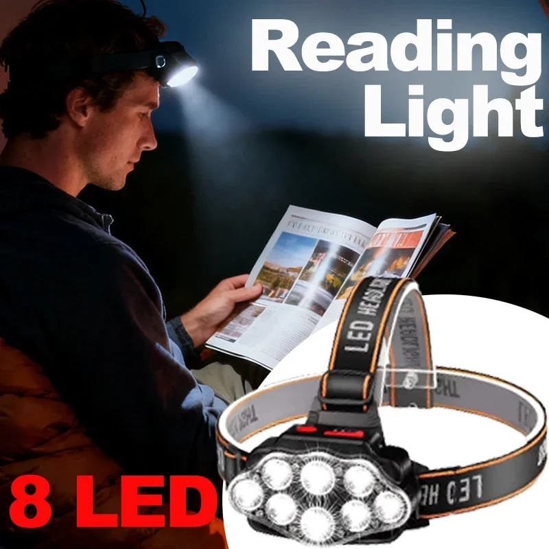 

Rechargeable LED Headlamp with COB Light for Reading & Crafts,Adjustable Headlight,Hands Free Lamp for Indoors,Emergency Light