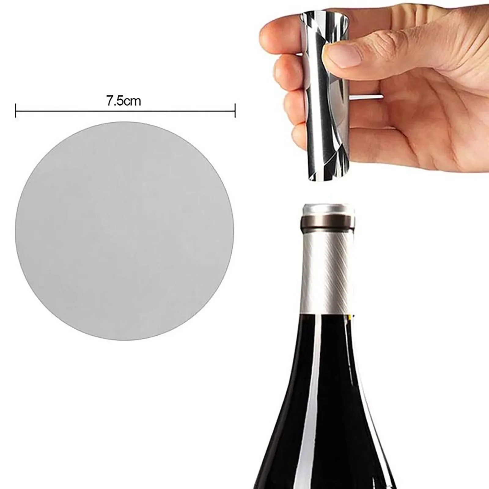 50Pcs 7.5cm Wine Pour Disc Slice Silver Wine Pourer Discs Drip Proof Drop Stop Pouring Spout Thin Slice for Beer