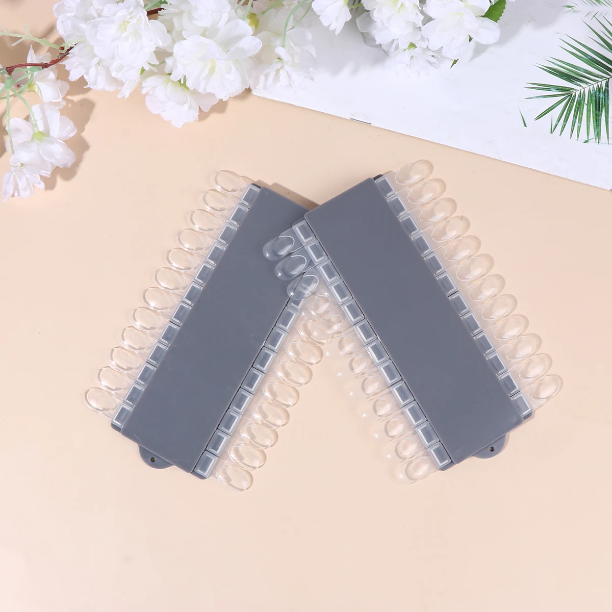 

2pcs Nail Color Show Board Durable Manicure Display Stand For Salon Multi Color Exhibition Grey Nail Salon Supplies