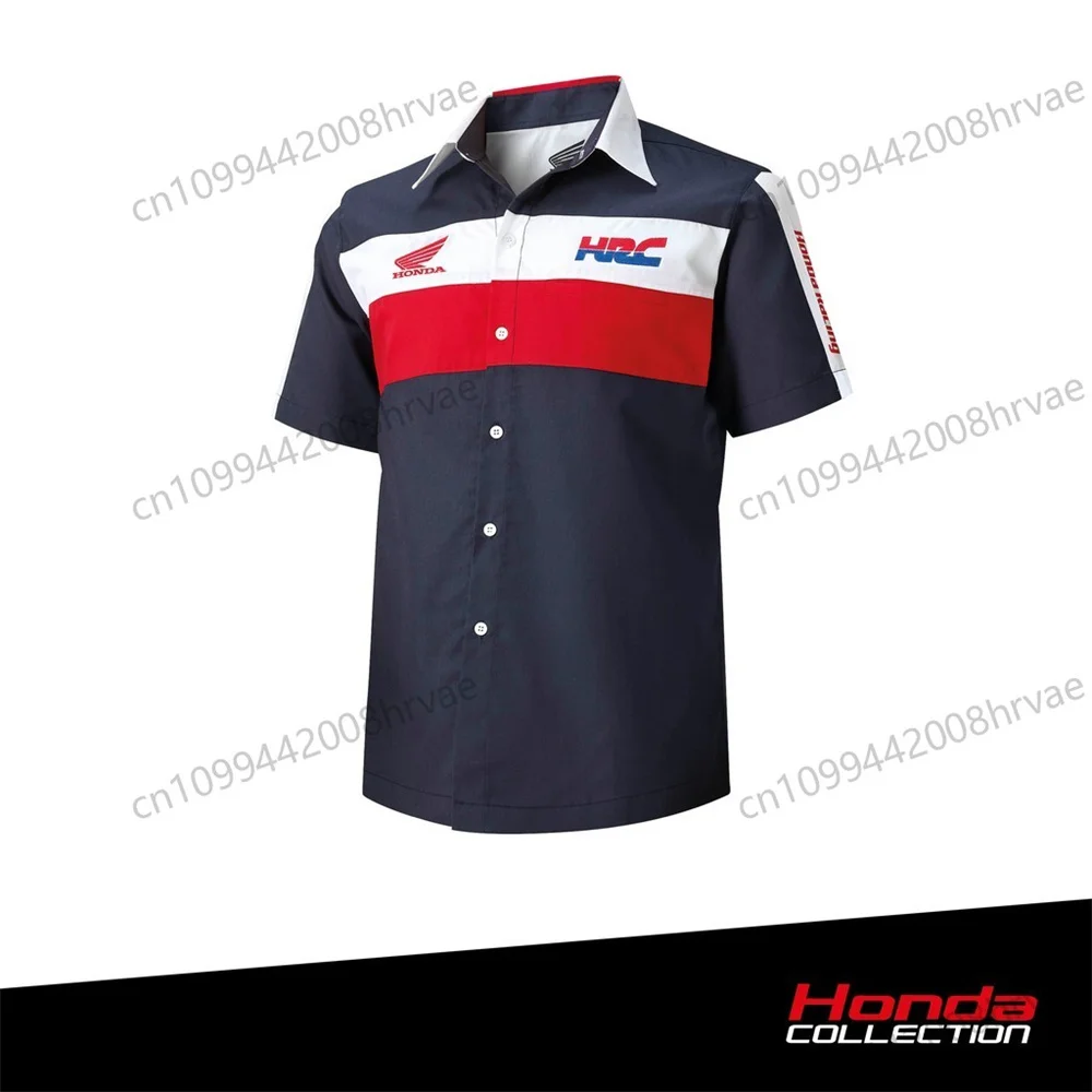 

Honda HRC Racing Jersey, Summer Breathable Wicking Button Shirt, Men's Everyday Clothing for Motorcycle Racing and Riding