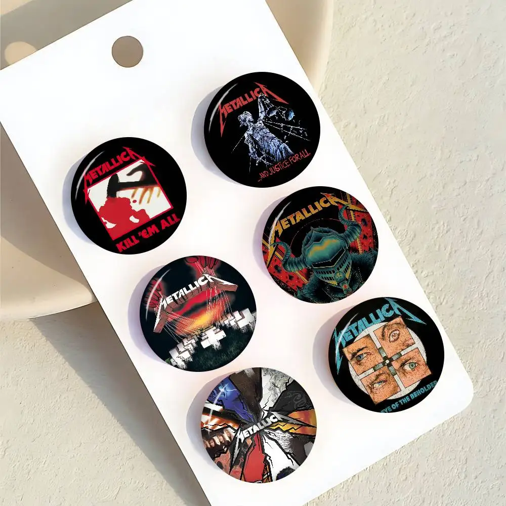 LOGO M-METALLICA Band   Cartoon Cute Soft Button Pin Bright Printed Icon Gift For Friends Badge Collar Brooch Lapel Pin Metal