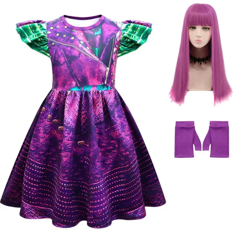 Bear House Kinds of D-Descendants 3 Mal для девочек, карнавальный костюм Иви, детский фантазийный тканевый парик на Хэллоуин, Bir2025 PPT01..