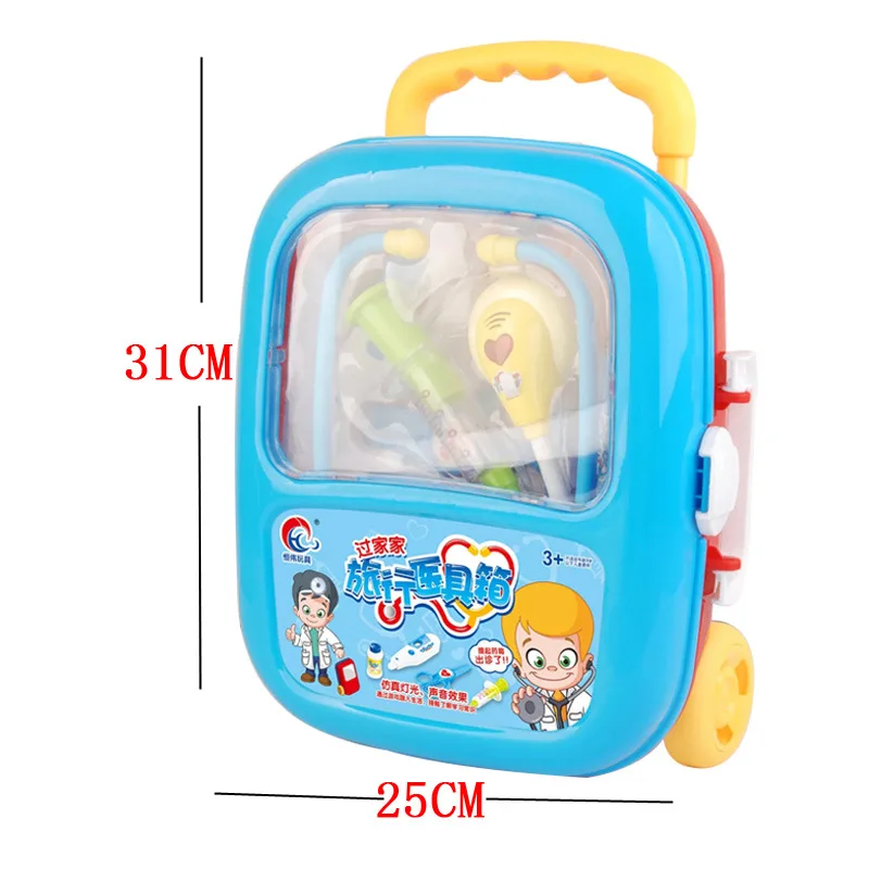 ใหม่ Doctor Play ชุด Doctor ของเล่นสําหรับเด็กแกล้งทําเป็นเล่นเครื่องมือทางการแพทย์ของเล่นรถเข็นทางการแพทย์กล่องของขวัญของเล่นเพื่อการศึกษาสําหรับเด็กผู้หญิง