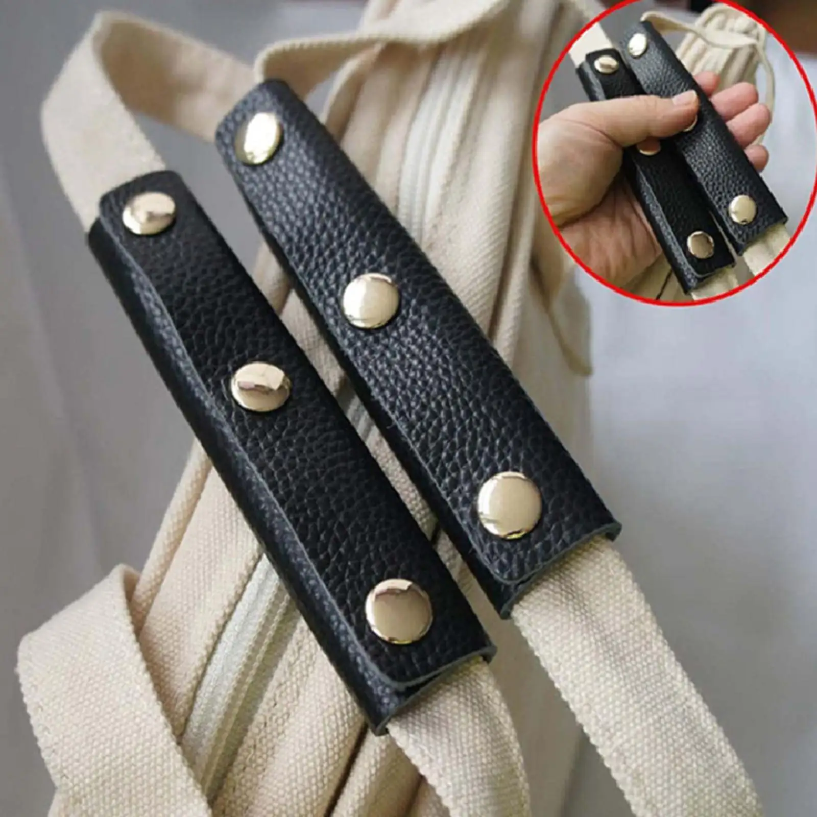 2Pcs Handbag Handle Leather Bag Wrap Covers Wallet Password Box