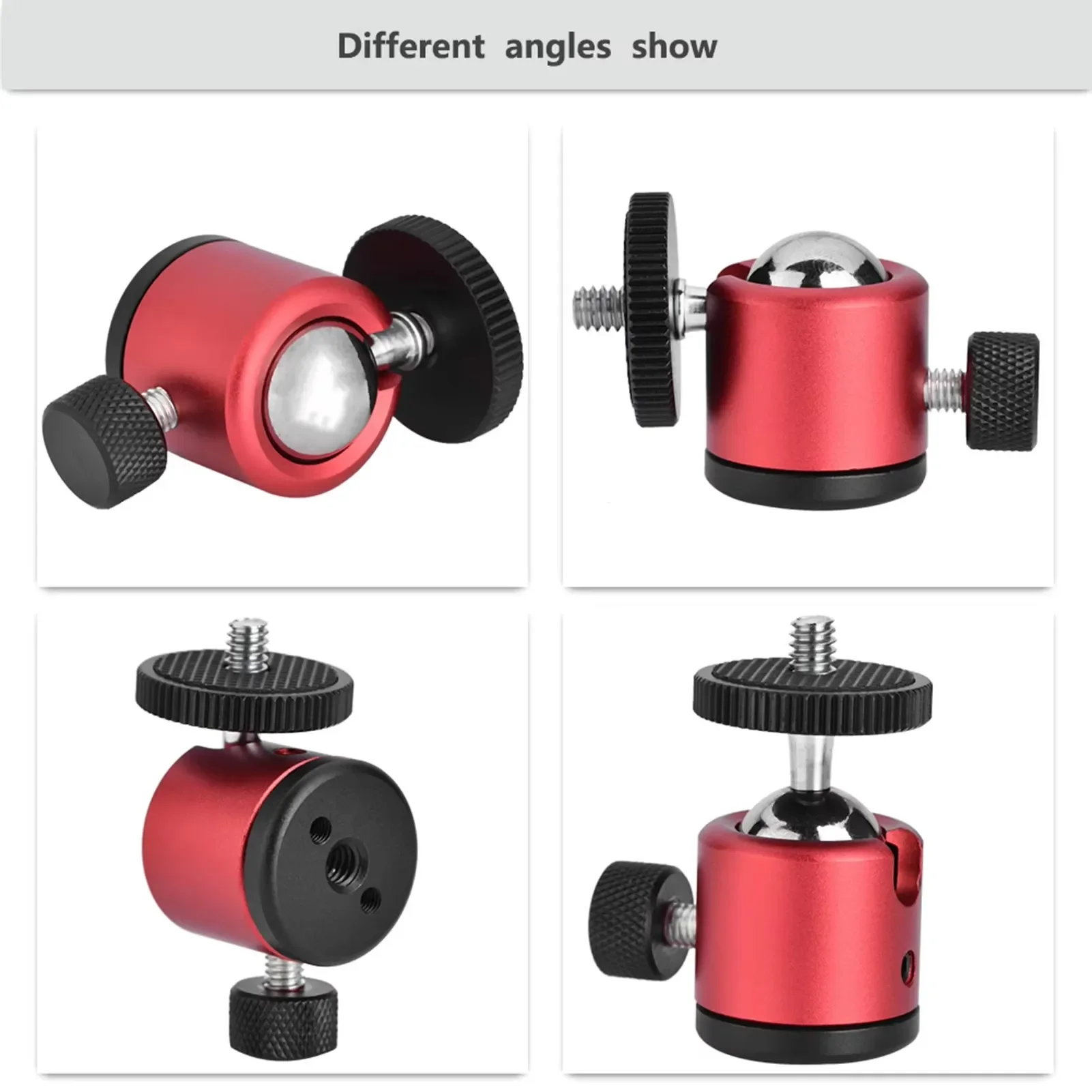 Testa per attrezzatura fotografica con sfera girevole a 360 gradi Supporto a vite da 1/4 "per treppiede per fotocamera DSLR Supporto per testa a sfera Testa per treppiede Nuovo filtro per fotocamera