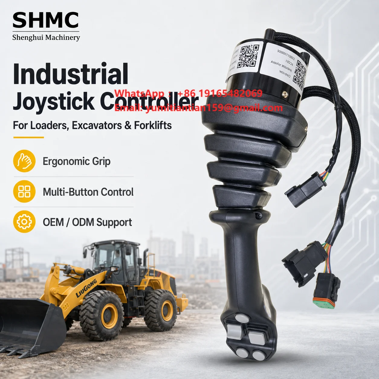 LIUGONG Custom Hand Grip Industrial Joystick for Cranes Loaders Forklifts Excavators Access Platform Tractors