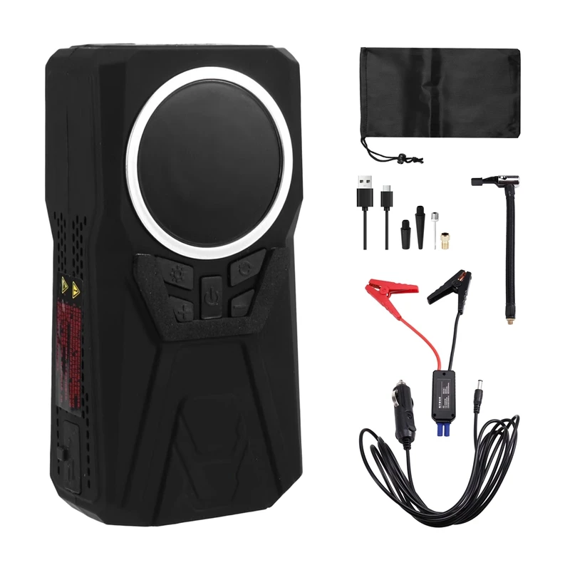 Super Sale For Car Jump Starter Portable Car Tire Inflator with Rechargeable Battery Power Bank 5 Nozzles for Motorcycle with Li