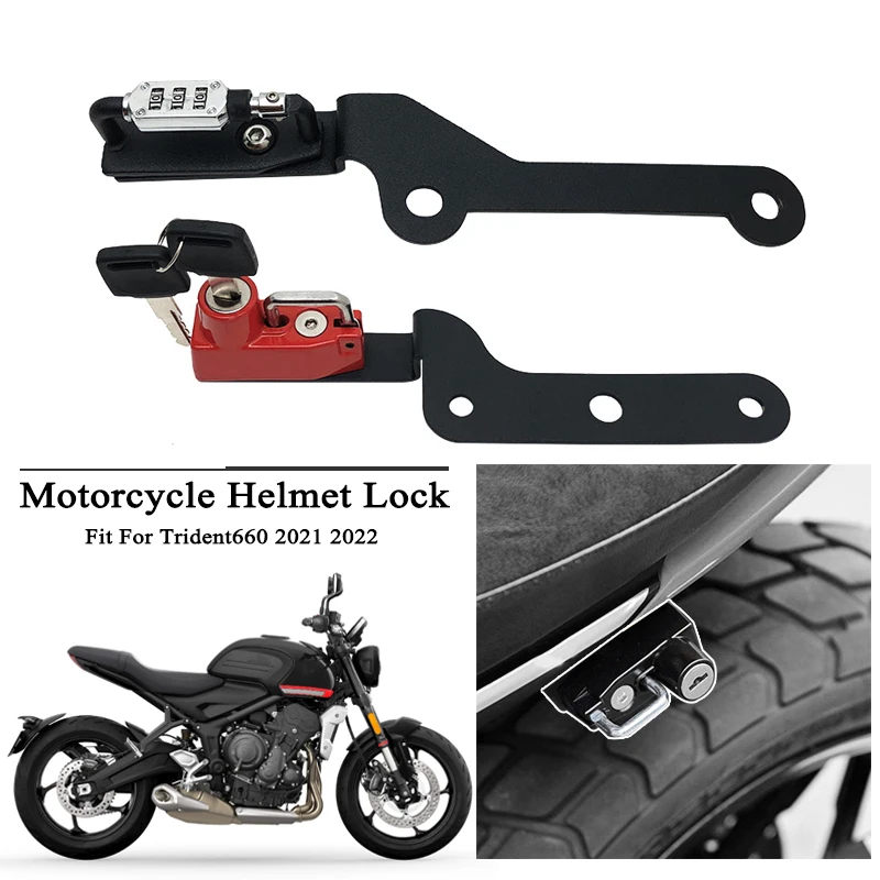 Fit For Trident 660 trident660 2021 2022 Helmet Lock Mount Hook 7 colors Side Anti-theft Security Alloy with 2 Keys