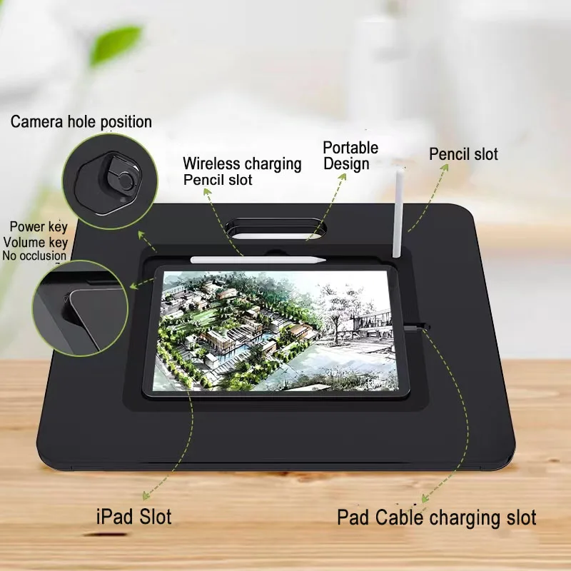 Portable Foldable Plastic Drawing IPad Holder Multi-Angle Adjustable Portable Tablet Desktop Stand for IPad