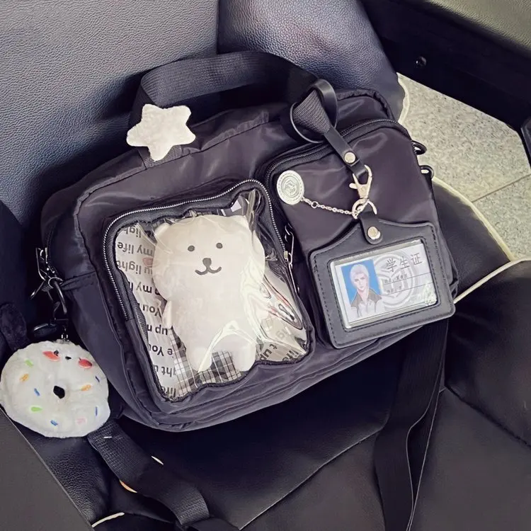 2025 New Commuter Women's Crossbody Bag Single Shoulder Handbag Large Capacity Transparent Anime Bag Daily Use Versatile Purse