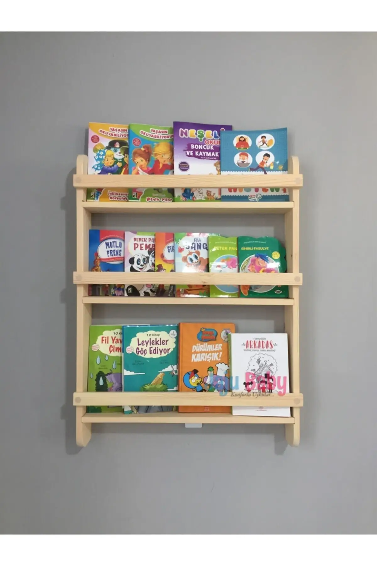 3'lü Kayu Montessori Pendidikan Rak Buku Anak Rak Buku