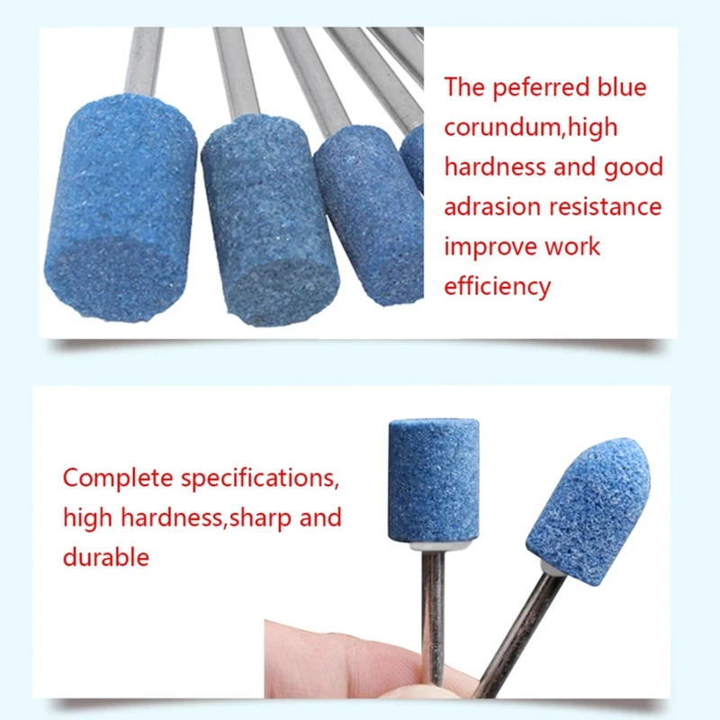 FYBL 10pcs Abrasive Mounted Stone Grinding Head, 1/8in Shank for Dremel Rotary Tool, Polishing