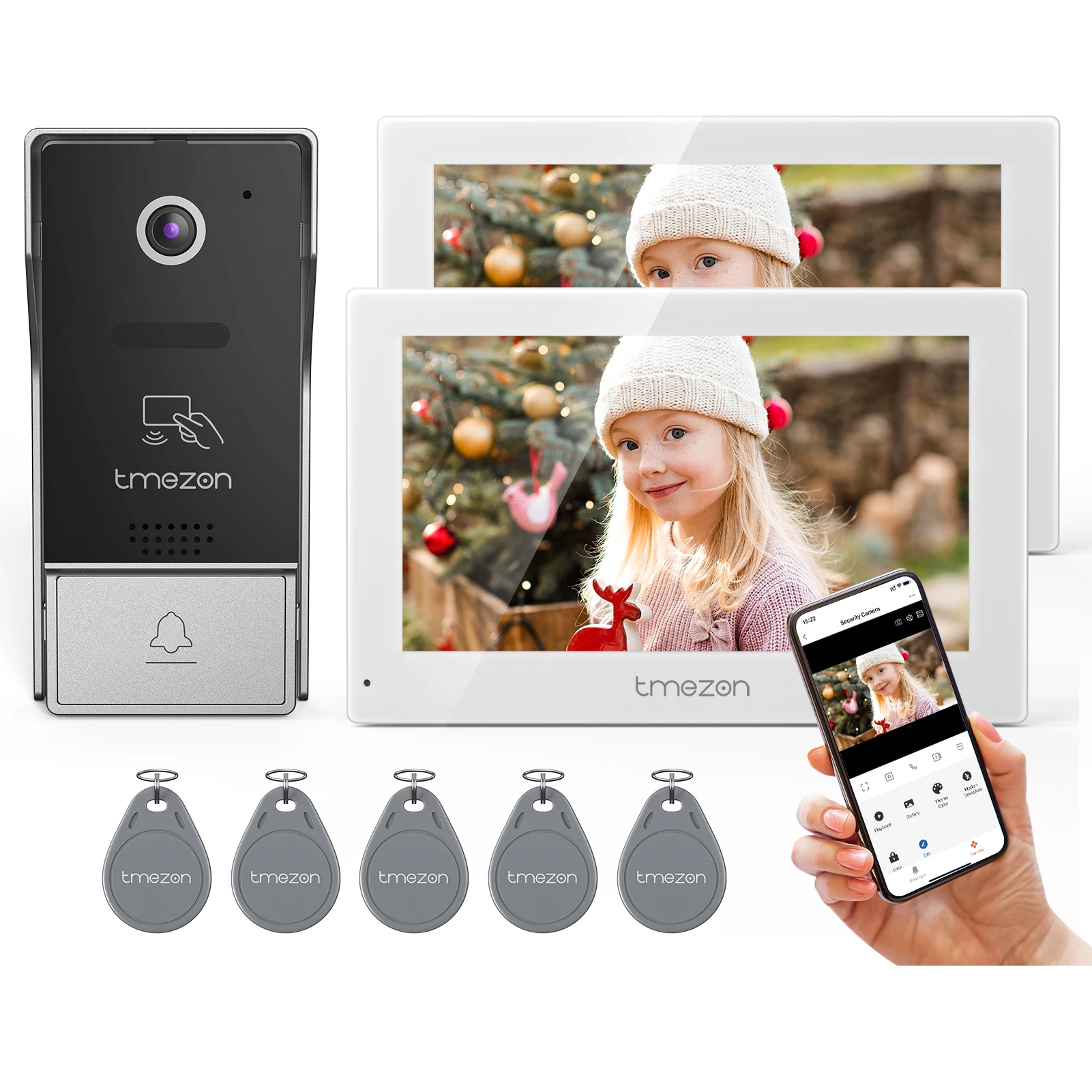 Digitaal video-intercomsysteem voor thuis 7 inch draadloze WIFI-monitor 1080P deurtelefooncamera videodeurbelkaart Tuya ontgrendelen