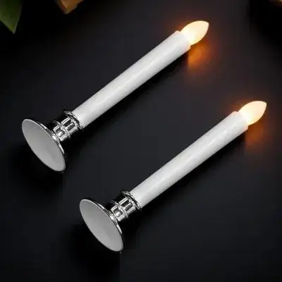 2 قطعة الشموع الإلكترونية قسط مادة PP LED مصباح مضيئة لحفل زفاف الكنيسة مهرجان الديكور LED مصباح