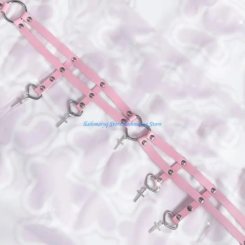 573B حزام الخصر شرابات سلسلة فريدة من نوعها لحزام راعية البقر في النادي على شكل قلب #3