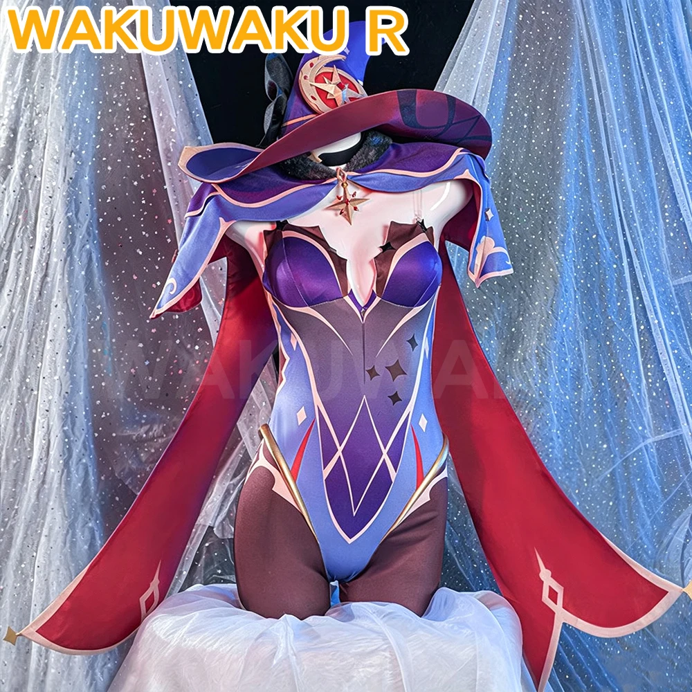 IN STOCK Mona Cosplay Costume Game Genshin Impact【XS-2XL】WakuWaku-R Women Halloween Mona Megistus Cosplay Plus Size