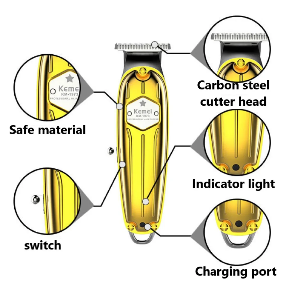 Kemei 1973 1976 TX1 All Metal Hair Trimmer Professional Barber Electric Hair Clipper combo Men Pro Cord Cordless Haircut Machine