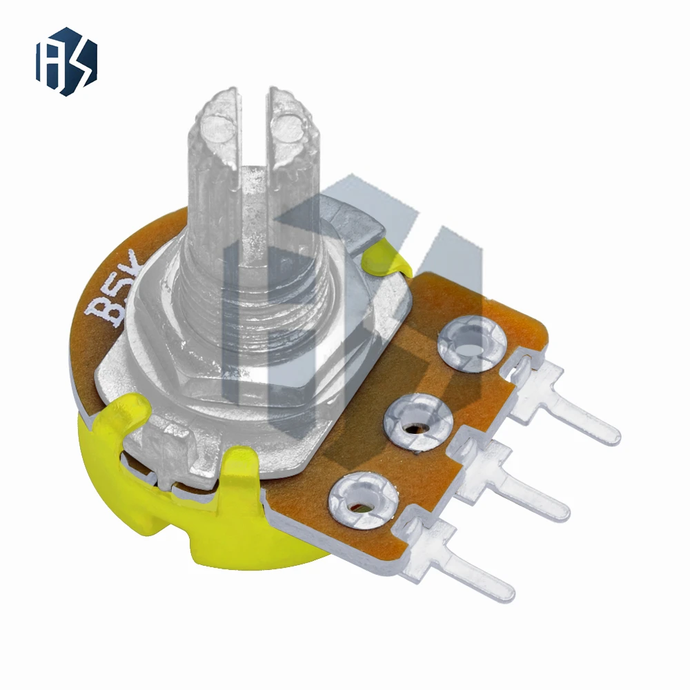 5 Stück WH148 Linearpotentiometer 15 mm Welle mit Muttern und Unterlegscheiben 3-polig WH148 B1K B2K B5K B10K B20K B50K B100K B250K B500K B1M