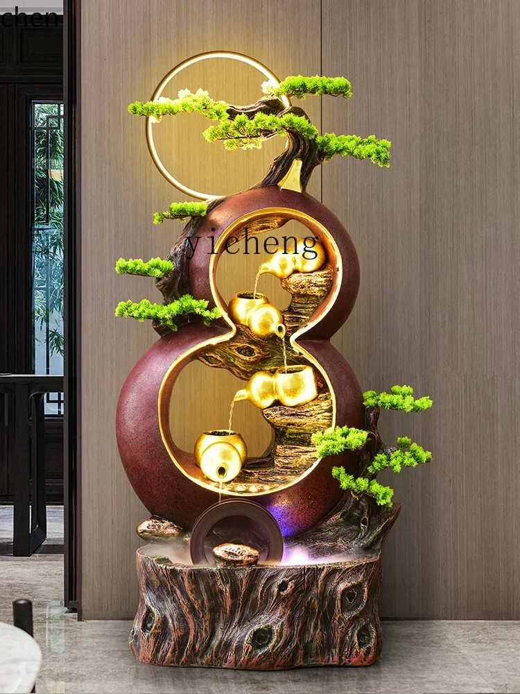 ZML flowing water ornament circulating water living room gourd Shengcai fountain landscape ornament floor ornament