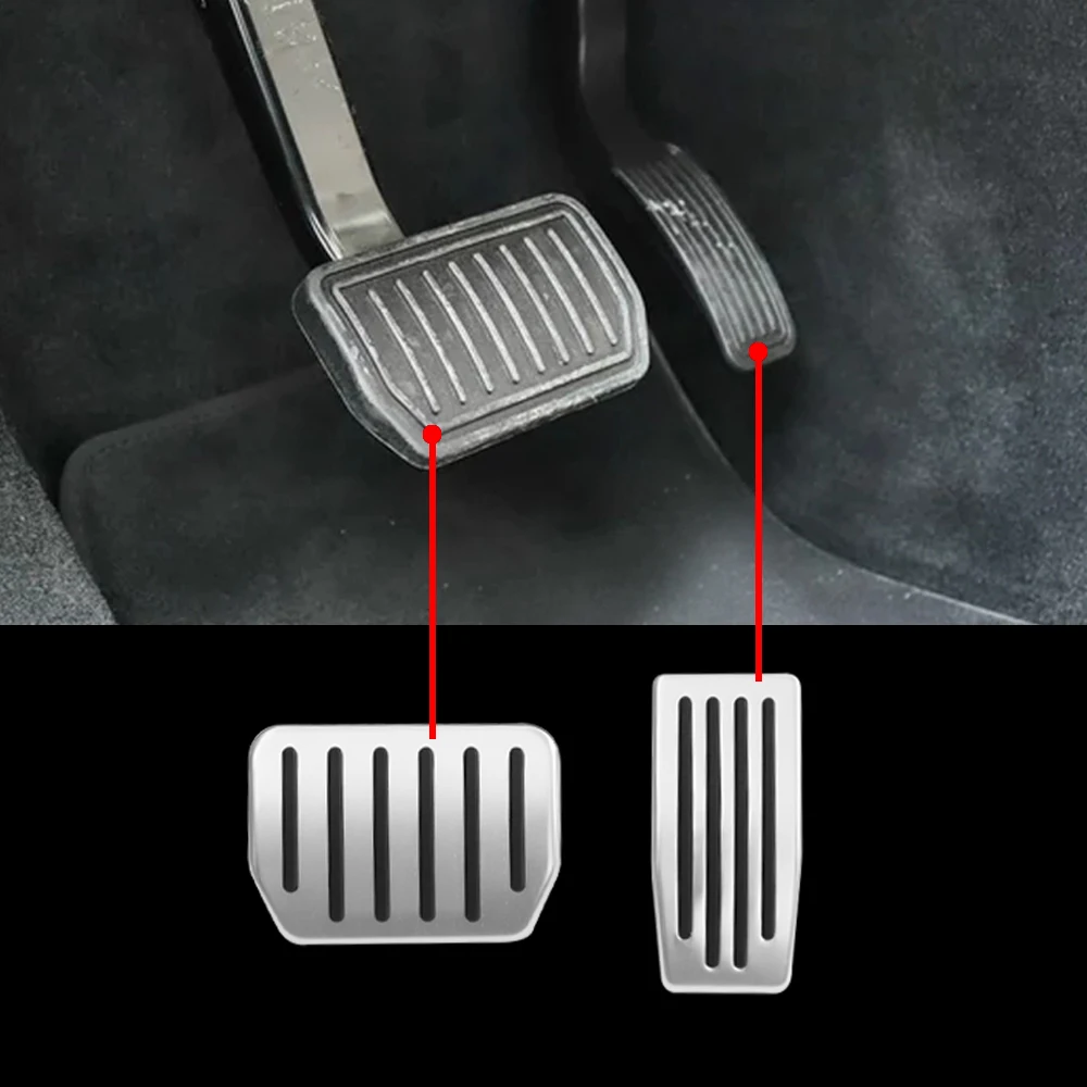 

2x For Tesla Model 3 Y 2021 2022 Aluminum Alloy No Drilling Accelerator Brake Pedal Pad Anti-Slip Rest Pedal Cover Auto Parts