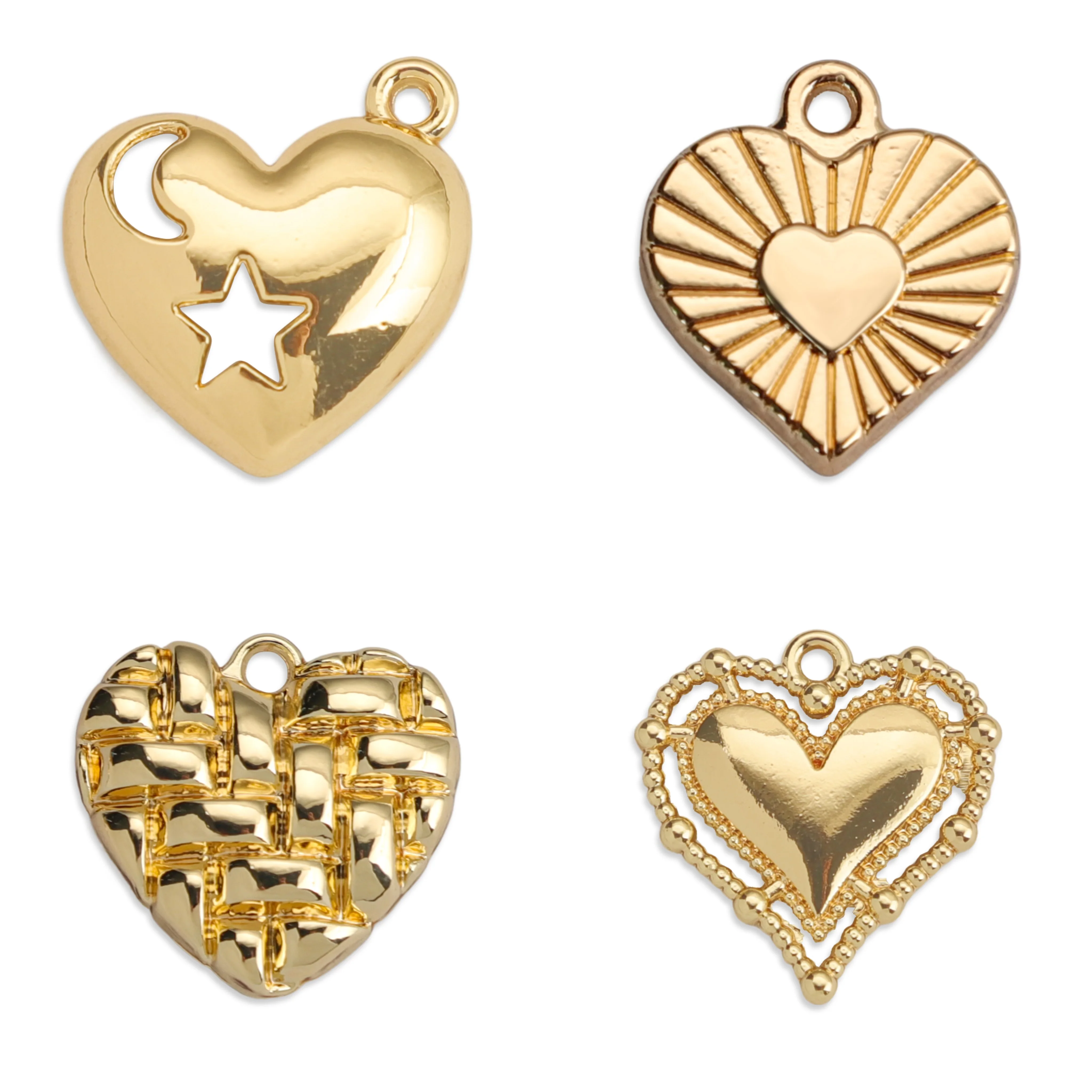 

10Pcs Zinc Alloy Heart Love Drop Charms Gold Plated Charms for Women DIY Earrings Bracelet Necklace Jewelry Making Accessories