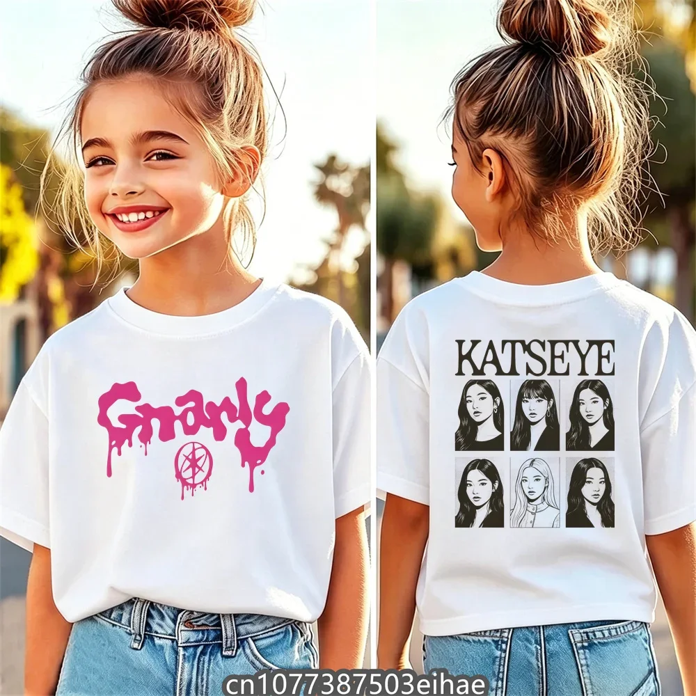 KATSEYE Graphic Girls Pure Cotton T-Shirt, Crew Neck Short Sleeve, Loose Comfort Great Collection Item For Girl Fans Summer Wear