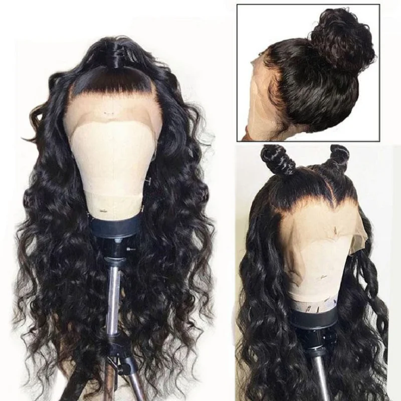 360 Full Lace Wig Glueless Invisi-Drawstring 200 Density Human Hair Body Wave Transparent Lace Front Wigs Brazilian virgin Hair