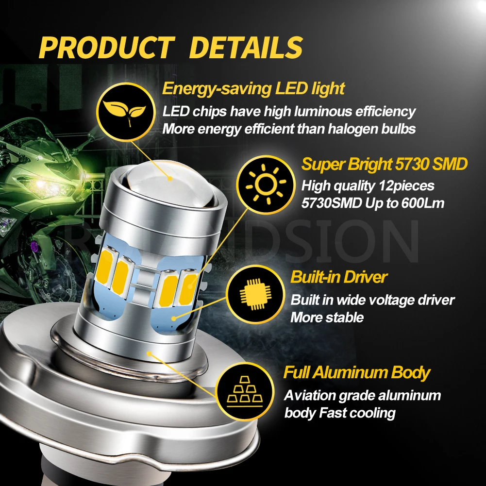 P45T Faro LED LED 6V 12V 24V M - Motorcycle Led Headlight Bulb H4 recensione e prezzo