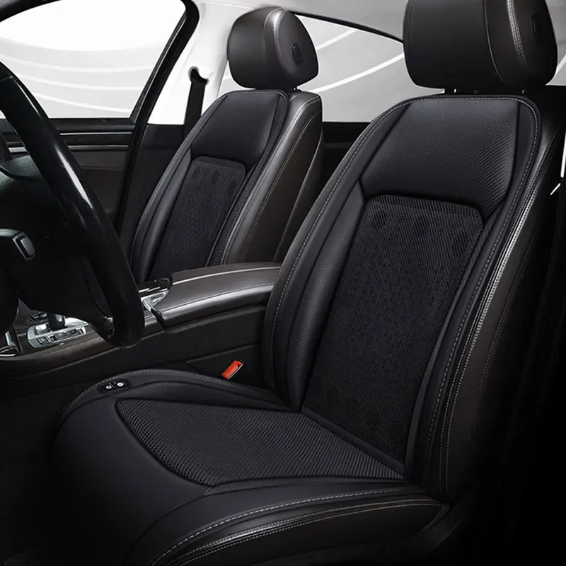 1PCS12V Car Ventilation Seat Cushion Breathable Massage Seat Backrest With 16 Fans Cooling Seat Pad Automotive Interior