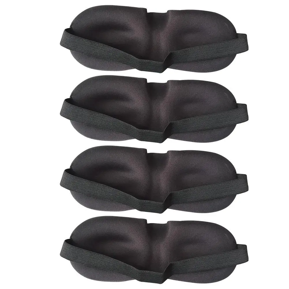 

4 Pcs Sleep for Women Black Breathable Cover Eyes Accessories Mask Comfort Eye Mask 3D Design Soft Washable Block