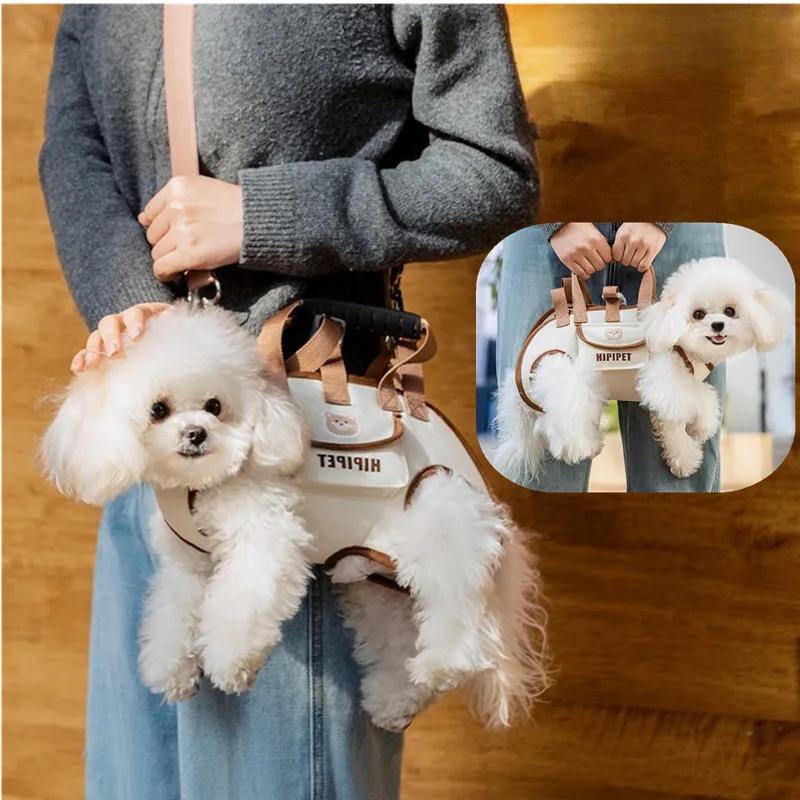 Bolso cruzado diagonal para perro mascota, bolsa de viaje con Clip para arneses, hombro ajustable, portátil para senderismo, uso diario