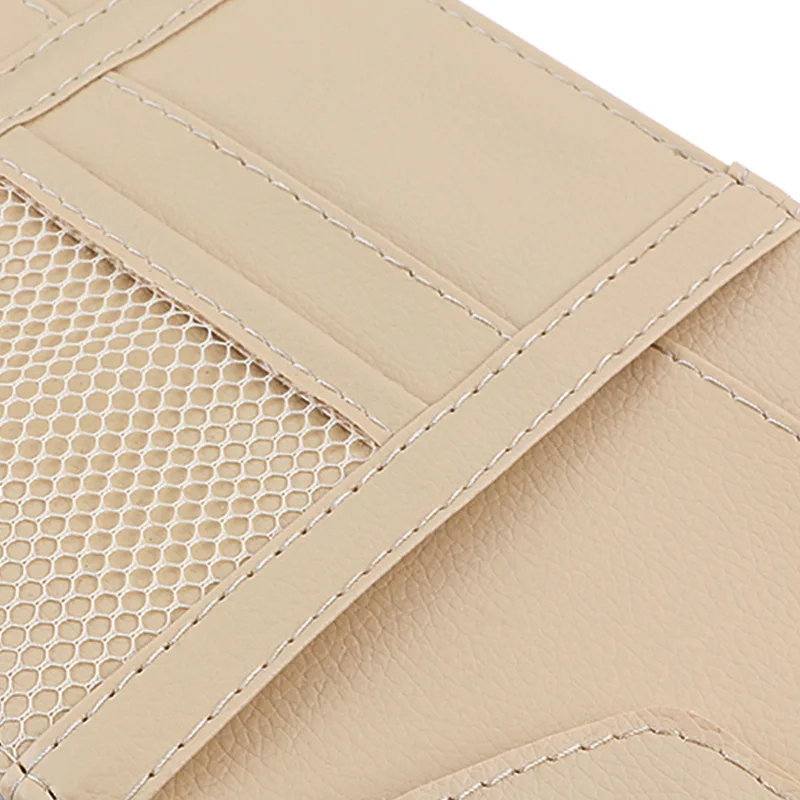 Universal Car Sun Visor Organizer PU Leather Multifunctional Storage Bag for Glasses Ticket Cards Pocket Auto Accessories
