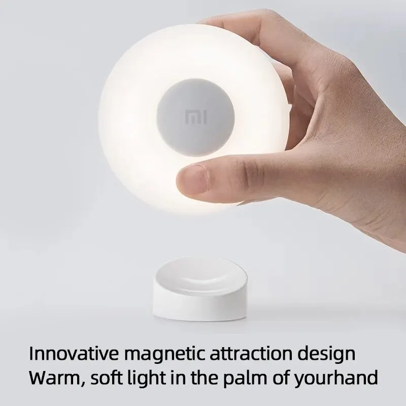 Xiaomi mijia led indução luz noturna 2 lâmpada brilho ajustável infravermelho inteligente sensor de corpo humano com base magnética