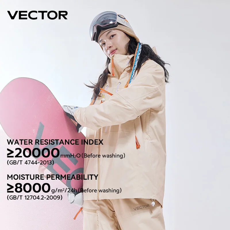 VECTOR Ski Jacket Women Men Winter Warm Waterproof Snow Jacket Windpoof Durable Ski Wear Snowboard Outdoors Hiking Camping Coat